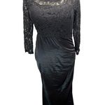 Black Full Length Dress Lace Top On Off Shoulder Bodycon Angel Fashions Formal Size L Photo 8
