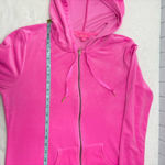 Lilly Pulitzer LORINA ZIP UP JACKET POPOVER SWEATSHIRT HOODIE VELOUR HOT PINK M Photo 8
