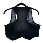 Nine West Vintage  Denim Vest Crop Top Studded Y2K Western Festival Size XS Photo 4
