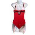 Spree Intimates Bodysuit Santa's Helper Faux Fur Lingerie Costume Red Size M Photo 2