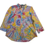 Ralph Lauren Lauren  Paisley Cotton Button Down Shirt – Women's L Photo 0