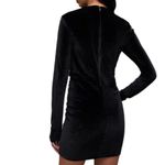 All Saints Anya Velvet V-Neck Mini Dress - Black Photo 1