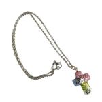 Vintage Millefiori Glass Cross Necklace Photo 6