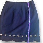 Club Monaco  Atrina Skirt Size 4 Black Scalloped Cutout Hem Pencil A Line Skirt Photo 3
