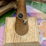 Dragonfly & Sunflower Adjustable Sterling Ring 5,9 Silver Photo 4