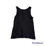 Jeanne pierre  Sweater Vest Tank Cable Knit Thick Black Cotton Large Pretty Scoop Photo 0