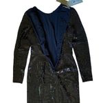 Stella McCartney black sequined long-sleeve fully-lined form-fitting dress Photo 6