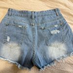 Blue Denim Shorts with Flag Patches Size 25 Photo 1