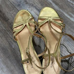 Kate Spade  strappy gold low wedge sandals 1.25 inch heel Photo 5