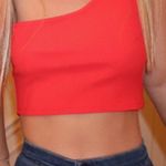 Red One Shoulder Crop Photo 0