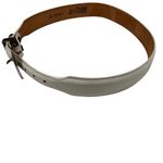Vintage 1990s cowboy belt top grain white leather belt snap Photo 2