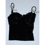 Lulus Black Velvet Rhinestone Embellished Sweetheart Neckline Cami Top Size S Photo 1