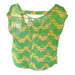 Neblina By Urban Episode Sheer Blouse Medium Green Photo 1