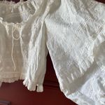 For Love & Lemons  Iris Dainty Lace White Ribbon Blouse Small Boho Cottage Soft Photo 3