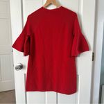 Anthropologie Moth Bell Sleeve Knit Red Mini Dress Size S Photo 3