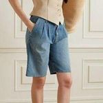 Nili Lotan Women’s Faded Wash Julie Trouser Denim Shorts 27 Photo 0