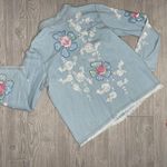 draper's & damon's drapers & damon embroidered sequin beaded denim button up long sleeve shirt Photo 1