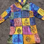 Rising International Hoodie Jacket Boho Patchwork Hippie Full zip up M Cotton Blue Size M Photo 13