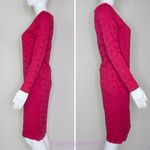 Ingrid & Isabel hot pink boat neck pointelle long sleeve sheath dress, size s Photo 2