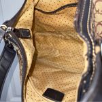 Guess Monogram Canvas Shoulder Bag Brown Leather Trim Vintage Hobo Photo 7