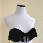 Arizona Jeans Arizona Black Tassel Tie Back Bikini Top Photo 0