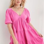 Aerie  Pool to Party Cotton Dress Pink Sz Medium Photo 0