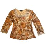 American Vintage Y2K Vintage Lace Trim Blouse Autumn Fall Fairycore Top Medium Photo 2