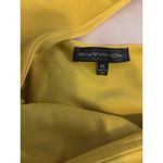 Symphony Women 1XL Yellow Sheath dress Ruffle Sleeveless Zipper Back Deep V-Neck Photo 4