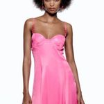 ZARA  Pink Satin Mini Slip Dress Size Small Photo 2