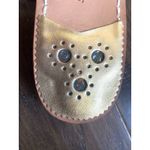 Jack Rogers Navajo Hamptons Thong Sandals Whipstitch Paisley Gold 7.5 or 7 RARE Photo 5