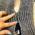 Knorts Rib Knit Cropped Halter Vest Women's Size 2 Blue Photo 7