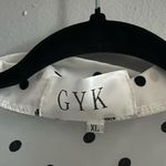 GYK collar shirt dress shear top white with black polka dot size xl Photo 3