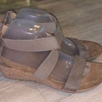 Universal Threads Universal Thread Brown strappy low heel wedges Photo 0