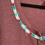 Free People Rainbow Thermal Wine Maroon Long Sleeve Boho Small Photo 3