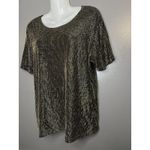 Impressions Millennium Edition Shirt Womens XL Black Gold Metallic Pleated Party Photo 4