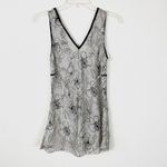 Vintage y2k Black & Silver Silk Surplice Tie Back Blouse Black Size M Photo 1