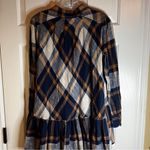 Free People  Plaid Flannel High‎ Low Top with Pleated Back Size XS Boho Flowy Photo 12