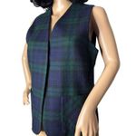 American Vintage Vintage Plaid Green wool open front pocketed vest lined size medium Photo 6