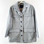 Sanctuary  Fisher Car Long Sleeve Buttoned Chest Pocket Oversized Coat Gray Small Photo 4