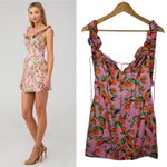 Finders Keepers NWT  Aranciata Mini Dress Sz 6 Pink Clementine Linen Summer Girly Photo 1