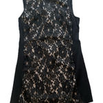 Boston Proper  Black Lace Overlay‎ Cocktail Midi Dress Womens Medium Whimsigoth Photo 0