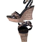 Donald Pliner Hand Carved Cork Brown Pitone Leather Wedge Platform Shoe NIB $250 Size 10 Photo 2