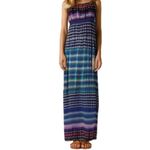Great Northwest Indigo Striped‎ Strapless Maxi Dress Medium Purple Photo 4