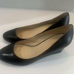 Nine West  Black Wedge Leather Dress Pumps Slip-On Shoes Heels Size 9 M Photo 0