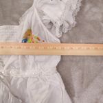 By Anthropologie Patched Hanky Babydoll Top Medium White Lace Embroidered Fairy Photo 3