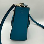 Henri Bendel West 57th Turnlock Satchel in Teal with Crystal Charm Leather Photo 5