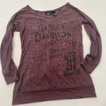 Harley Davidson Vintage 2012 Knee Deep in Iron Purple Burnout Cut Out Size L Photo 1