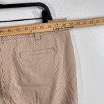 Talbots  Women's 16 Stretch Cotton Pinstripe Cropped Pants Beige Tan Straight Leg Photo 5