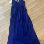 Trixxi small NWT Rhinestone sheer neckline Elegant Blue Evening Gown prom Photo 0