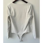 Abercrombie & Fitch Soft Bodysuit White Square Neck Long Sleeve Women's Size M Photo 4